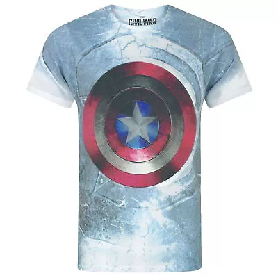 Buy Captain America Civil War Mens Shield Sublimation T-Shirt NS5569 • 19.79£