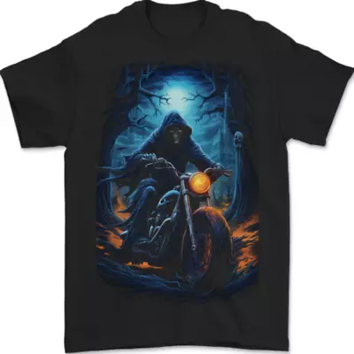 Buy Skull Biker Motorcycle Motorbike Grim Reaper 4 Mens T-Shirt 100% Cotton • 8.49£