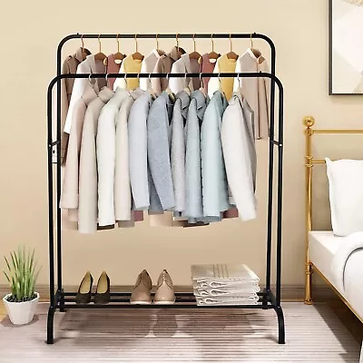 Buy Heavy Duty Double Clothes Rail Garment Rack Hanging Display Stand Storage Rack • 15.95£