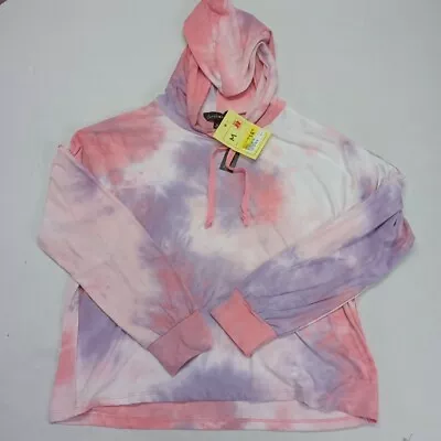 Buy Derek Heart Womens Hoodie Pullover Soft Long Sleeve Tie Dye Pastel Pink Blue M • 9.34£