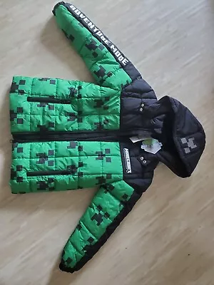Buy Minecraft Green Fleece Lined Padded Coat Creepers, 8-9 Years • 34.99£
