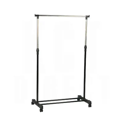 Buy Adjustable Clothes Rail Portable Garment Rack Hanging Display Stand On Wheels • 9.95£