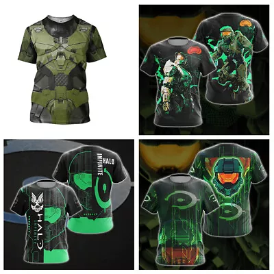 Buy Halo Infinite Master Chief 3D T-shirts Adult Sports Short Sleeves Shirts Top Tee • 10.80£