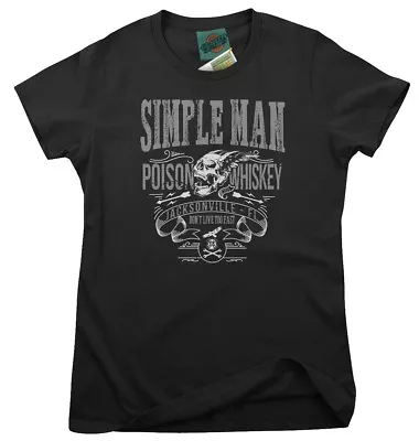 Buy LYNYRD SKYNYRD Inspired SIMPLE MAN Poison Whiskey, Women's T-Shirt • 18£