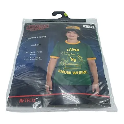 Buy NETFLIX Stranger Things Official Dustin's Camp Know Where '85 T Shirt Youth S/M • 14.39£