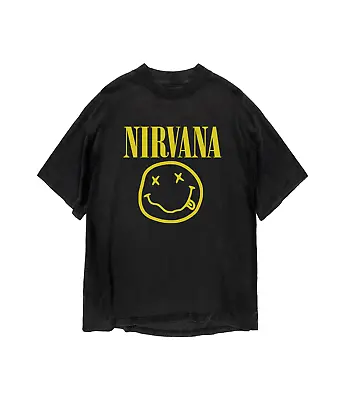 Buy Nirvana Smiley Happy Face T-Shirt Kurt Cobain Rock Merch • 25.29£