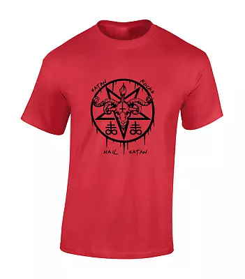 Buy Hail Satan Mens T Shirt Devil Demon Ouija Board Pentagram Ghost Design Top • 7.99£