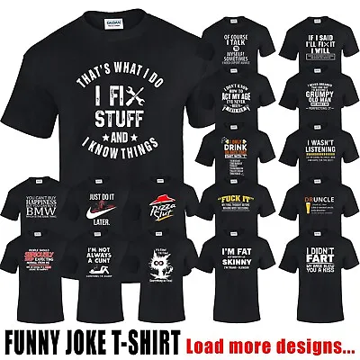 Buy Mens Funny T-Shirts Sarcastic Novelty Joke T-Shirt Black Tee Shirt Top 2 • 9.99£