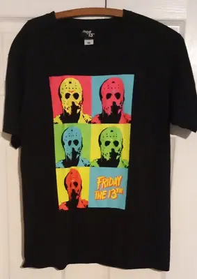 Buy Vintage Official Friday The 13th T Shirt Medium Black Jason Voorhees • 50£