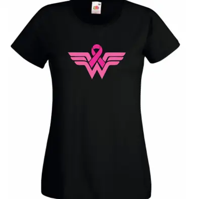 Buy Breast Cancer Wonder Woman Ladies T-shirt Pink Design Sizes 8-20 • 9.49£
