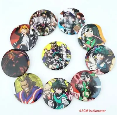 Buy My Hero Academia Anime Button Set, 10 Piece! Merch, Deku, Shoto • 10.37£