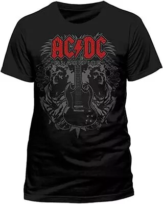 Buy Officially Licensed AC/DC Black Ice Guitar Mens Unisex Black T Shirt AC/DC Tee • 14.95£