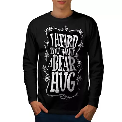 Buy Wellcoda Heard You Bear Hug Funny Mens Long Sleeve T-shirt,  Graphic Design • 24.99£