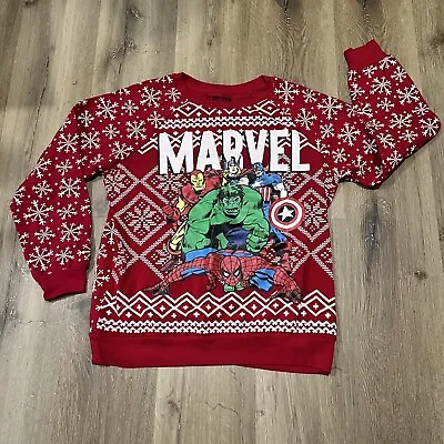 Buy Marvel Womens Sweatshirt M Avengers Red Pullover Christmas Captain America Hulk • 9.49£