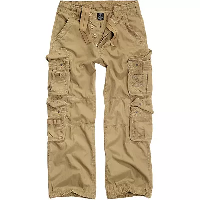 Buy Brandit Pure Vintage Mens Military Cargo Trousers Army Patrol Cotton Pants Beige • 53.95£