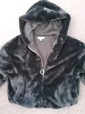 Buy Topshop Black Faux Fur Jacket Size Small • 7£