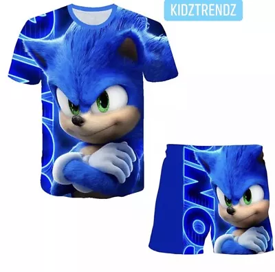 Buy Summer Clothes Sonic The Hedgehog Kids T-shirts Shorts Tops 3D Print NEW • 14.99£