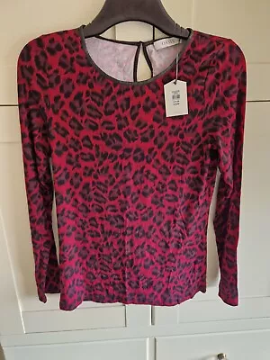 Buy Red Leopard Oasis Long Sleeve T Shirt BNWT, M / 10-12 • 3.50£