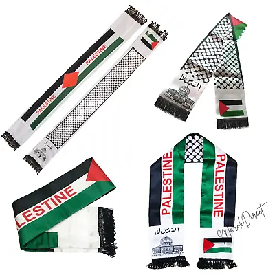 Buy Palestine Scarf Satin Palestine Flag Scarf Palestinian Arab Neck Wrap Shemagh • 5.95£