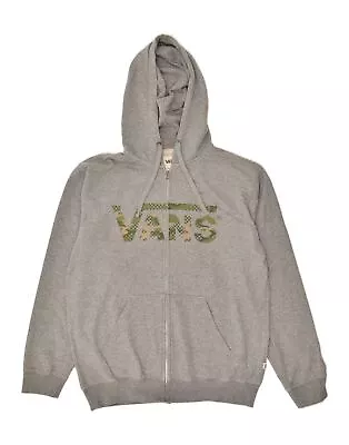 Buy VANS Mens Graphic Zip Hoodie Sweater XL Grey Cotton AF02 • 21.29£