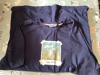 Buy Mens Urban Beach Navy Blue T Shirt Size L • 4.99£