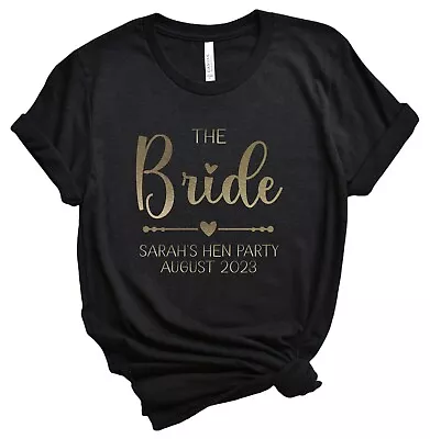 Buy TEAM BRIDE Personalised Name Gold Bachelorette Hen Do Bridal Party T-Shirts • 13.90£
