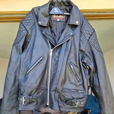 Buy SKINTAN Rough Diamond Leather Motorcycle Jacket Black Size 50 • 40£