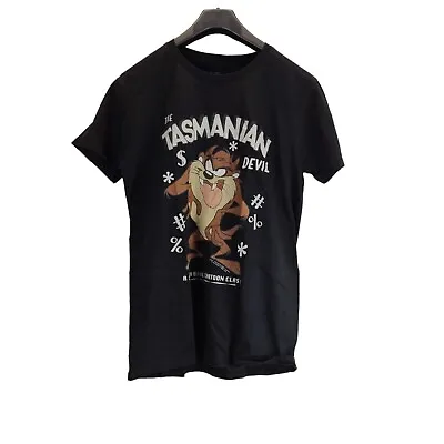 Buy Absolute Cult Womens T-shirt Black Tasmanian Devil Crew Neck Short Sleeve Size M • 16.99£