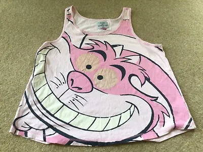 Buy Alice In Wonderland Cheshire Cat Pink Vest Top.Size L(14/16) • 7.50£