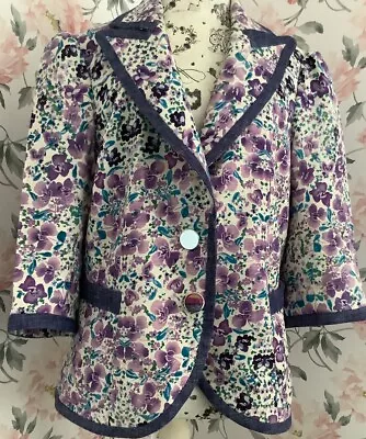 Buy Very Pretty Ladies Jacket By JESIRE - Linen - Silk Denim - Size 10 • 9.99£