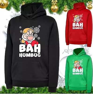 Buy Bah Humbug Grumpy Old Christmas Hoodie Funny Sarcastic Xmas Santa Hat Hood Top • 20.99£
