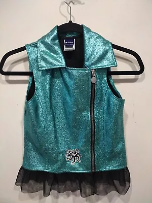 Buy Disney Descendants 3 Girl's Uma Inspired Zip-Up Sparkle Vest Sz 7-8-Dress Up • 14.41£