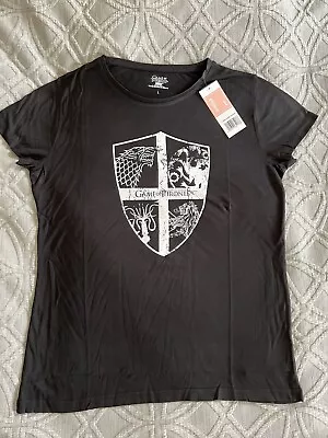 Buy Game Of Thrones Coat Of Arms Womens Black T-shirt • 19.29£