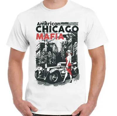 Buy Mafia T-Shirt American Chicago Mens Funny The Godfather Gangster Goodfellas Mob • 10.45£