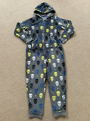 Buy Marks And Spencer Fleece All In One Age 11-12 Skull Design. Christmas Pyjamas • 6.50£