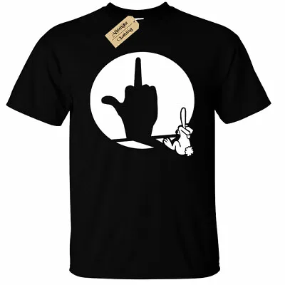 Buy Middle Finger Shadow Puppet T Shirt Funny Mens Rude Joke Novelty Rabbit Gift • 12.95£
