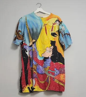 Buy Vtg Disney Villains T-Shirt By JouJou Cruella Maleficent Hook Size XL Sequins • 81.06£