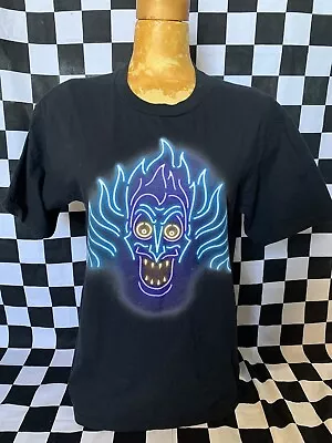 Buy Disney HERCULES T-Shirt HADES Black Shirt NEON LIGHTS Tee Purple Sz M/L • 10.60£