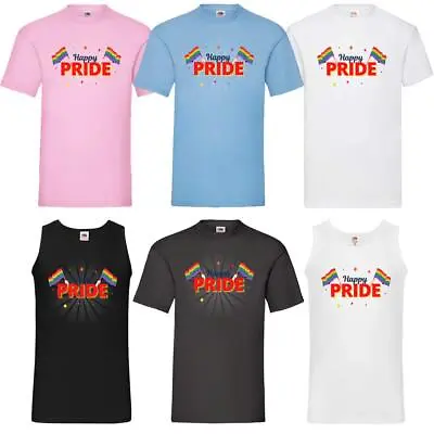 Buy Pride Rainbow Flag T-shirt Lgbtq+ Gay Lesbian Unisex Tank Top Vest Mens Tee • 7.99£
