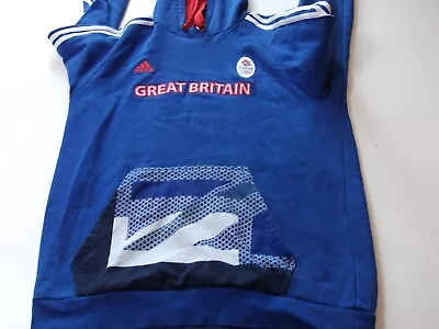 Buy Adidas Team GB Olympics Hoodie Adult L Royal Blue Hooded Sweatshirt Pullover • 12.95£