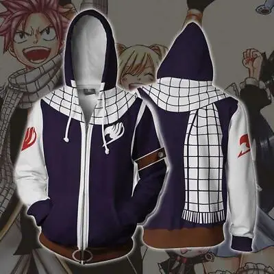 Buy New Fairy Tail 3D Anime Sweater Hoodie Cosplay Hooded Zipper Jacket Cosplay Top# • 27.58£
