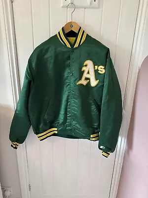 Buy Starter Oakland Athletic A’s Vintage Varsity Jacket Green MLB S/8 • 120£