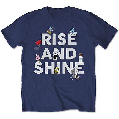 Buy BT21  -  Official Licensed Unisex T- Shirt - Rise And Shine - Blue Cotton • 16.99£