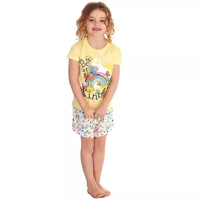 Buy Girls Short Pyjamas Kids Jersey Summer Short Sleeved Pyjama Set Nightwear PJs UK • 8.09£