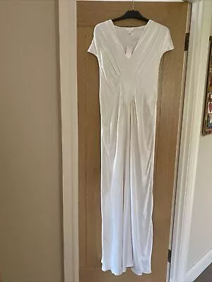 Buy Ghost Size Xl Ivory Heavy Satin Wedding Evening Dress Bnwt Rrp £265 • 75£