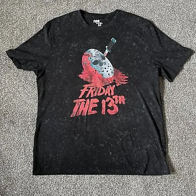 Buy Mens Friday The 13th Halloween Black T Shirt Size Tesco F&F Size XL NWOT • 7.99£