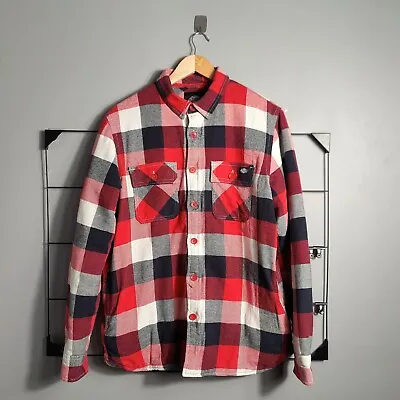 Buy Dickies Quilted Lined Mens Lumberjack Jacket Red Size M Medium • 17£