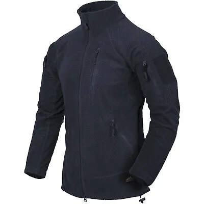 Buy Helikon-Tex Alpha Tactical Jacket Grid Fleece Mens Police Hiking Work Navy Blue • 54.90£