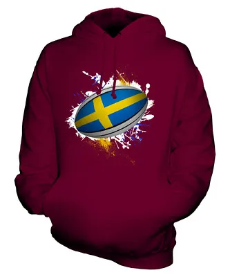 Buy Sweden Rugby Ball Splatter Unisex Hoodie Top Gift World Cup Sport • 34£