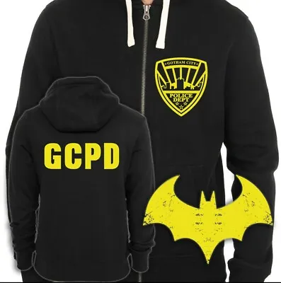 Buy Batman Inspired GCPD Department Screen-Printed Two-Sided Zip-Up Hoodie • 29.99£